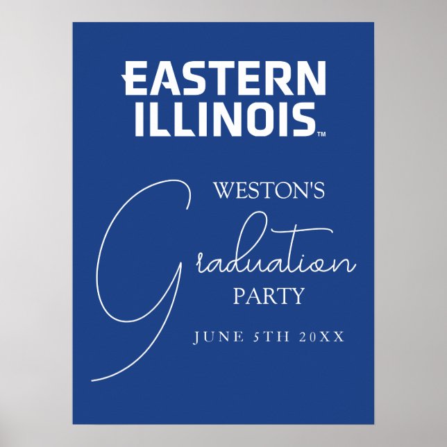 Östra Illinois Universiteten Wordmark-Logotyp Poster (Framsidan)