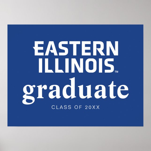 Östra Illinois Universiteten Wordmark-Logotyp Poster (Framsidan)
