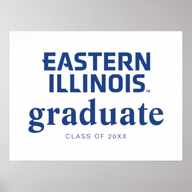 Östra Illinois Universiteten Wordmark-Logotyp Poster (Framsidan)