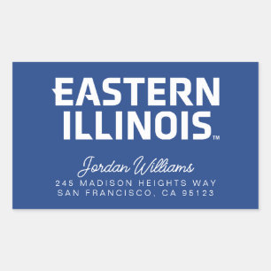 Östra Illinois Universiteten Wordmark-Logotyp Rektangulärt Klistermärke