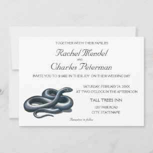 Östra Indigo Snake Nature Art Wedding bjudande Inbjudningar