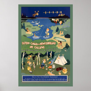 Östra Kanada och Newfoundland Quebec Ny Poster