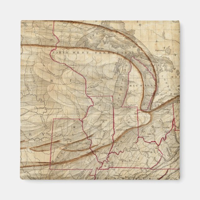 Östra Karta i Förenade Stater Magnet (Framsidan)