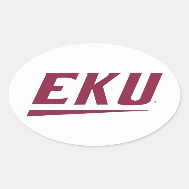 Östra Kentucky Universiteten | EKU Ovalt Klistermärke (Framsida)