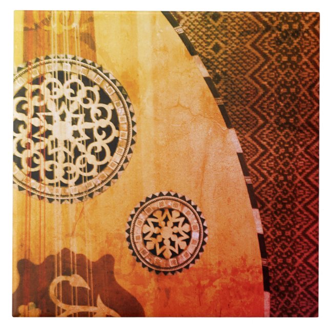 Östra Lute i Rustic Egyptian Oud Mitten Kakelplatta (Framsidan)