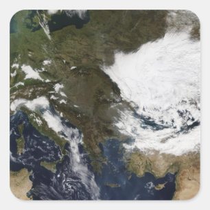 Östra och Sydeuropa Fyrkantigt Klistermärke