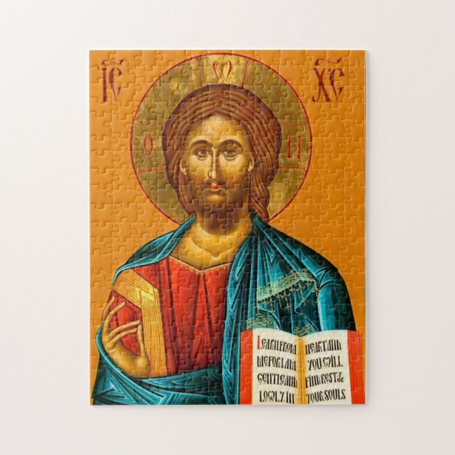 Östra Ortodox Christian Icon Jesus Kristus Pussel (Vertikal)