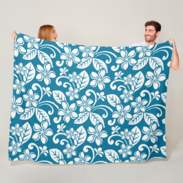 Östra PLUMERIA (CARIBBEAN BLUE) Fleece Blanket