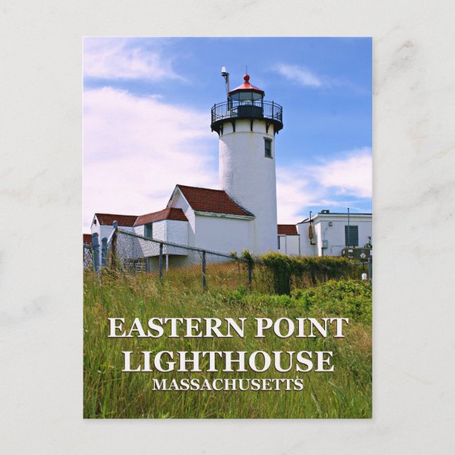 Östra Point Lighthouse, Massachusetts Postcard Vykort (Framsida)