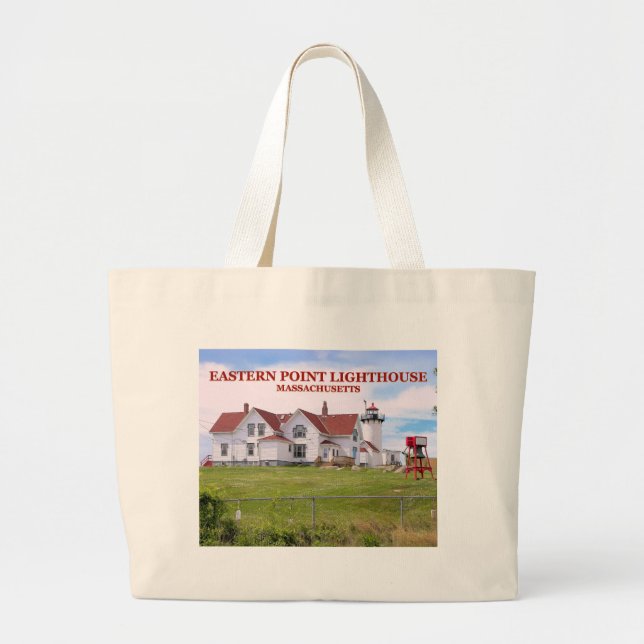 Östra Point Lighthouse, Massachusetts Tote Bag Jumbo Tygkasse (Framsidan)