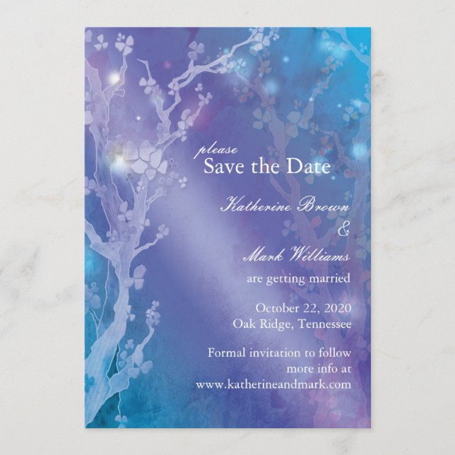 Östra porten i blått Bröllop Save the Date Spara Datumet (Framsida)