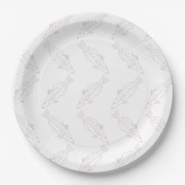 Östra School Whiting Fish in Blek Rosa on White