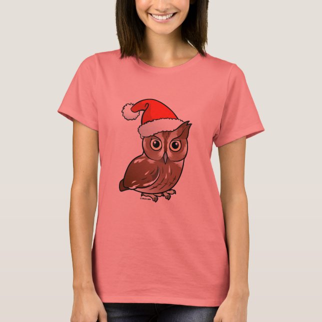 Östra Screech Uggla Santa T-shirt (Framsida)