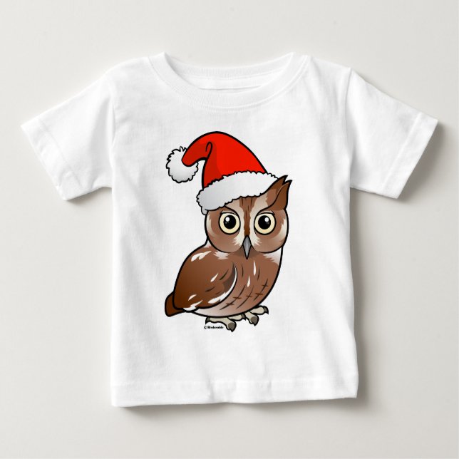 Östra Screech Uggla Santa Tee Shirt (Framsida)