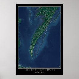 Östra Shore of Virginia from Space Satellite Poster