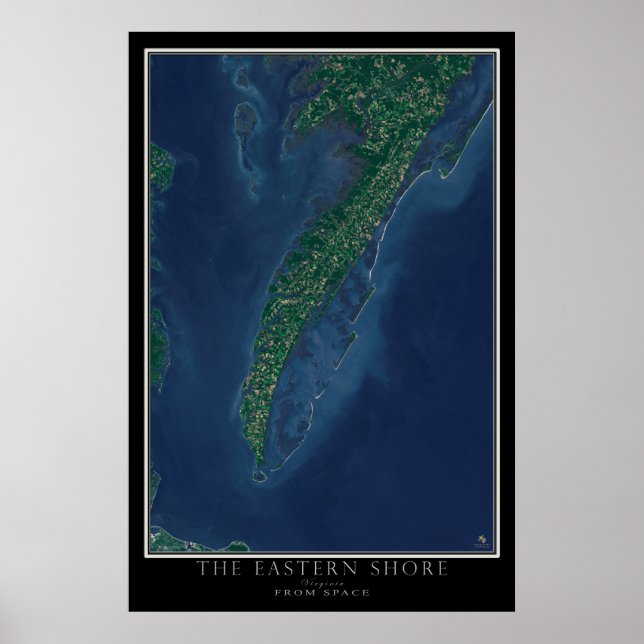 Östra Shore of Virginia from Space Satellite Poster (Framsidan)