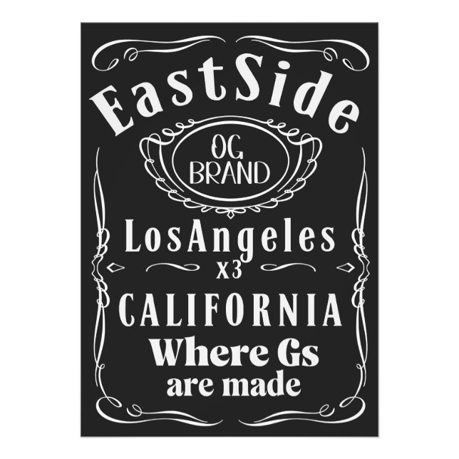 Östra sidan Los Angeles affisch väggkonst Fototryck (Framsidan)
