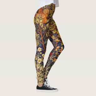 ÖSTRA SKOGSDJUR, harar, fasaner, brun Blommigt Leggings