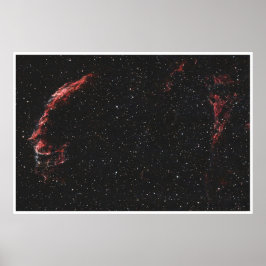 Östra slöjnebulosan Kosmisk djuprymdsfotografering Poster