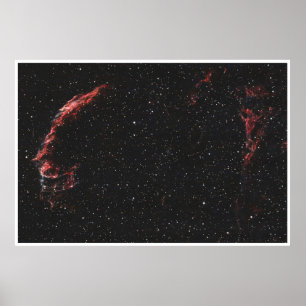 Östra slöjnebulosan Kosmisk djuprymdsfotografering Poster