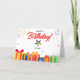 Östra Star Birthday Card för OES-dag Tack Kort