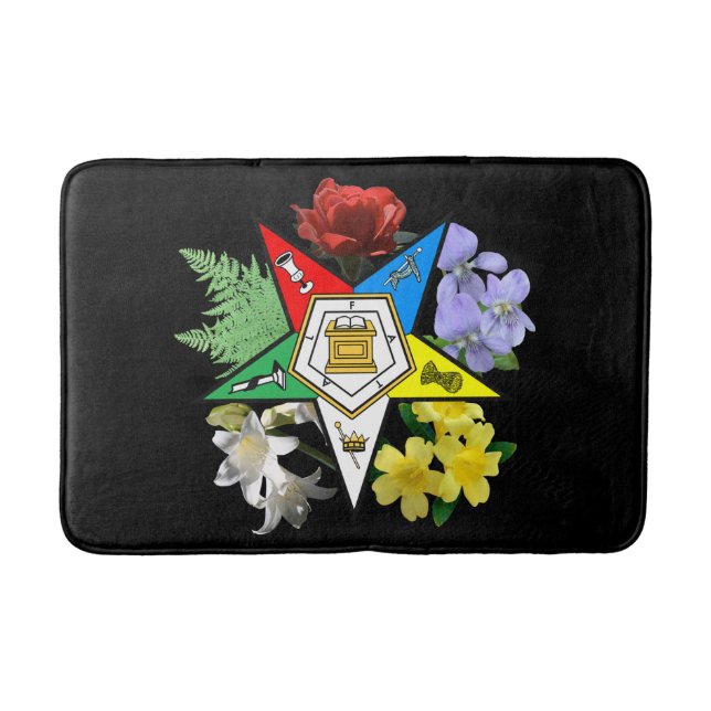 Östra Star Blommigt Bath Mat Badrumsmatta (Framsidan)