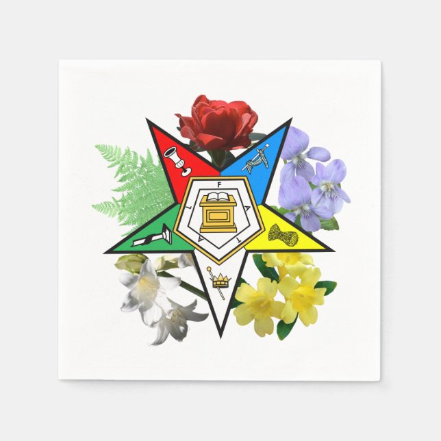 Östra Star Blommigt Napkins Pappersservett (Framsidan)