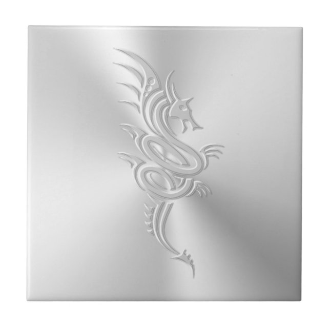 Östra-stil-draken, bossed-effekt kakelplatta (Framsidan)