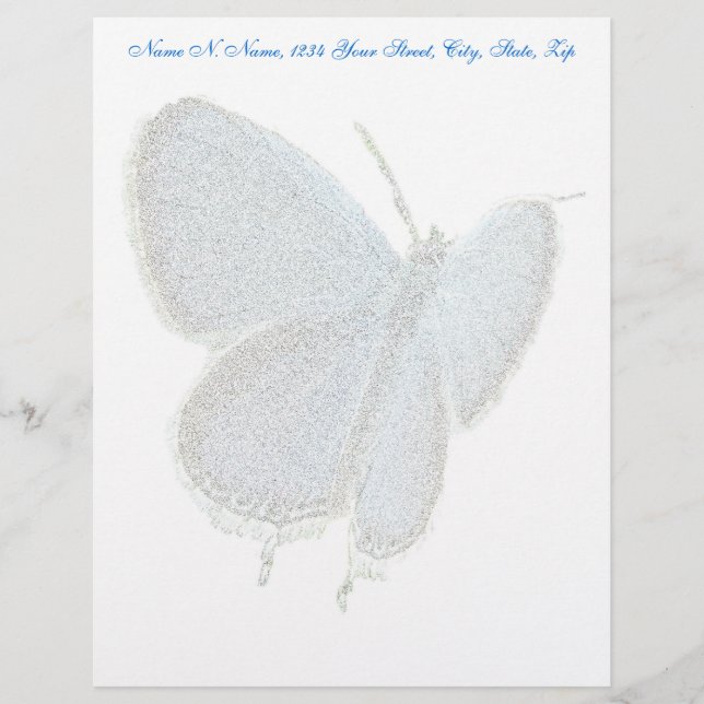 Östra-Tails Blue Butterfly Letterhead Brevhuvud (Framsida)