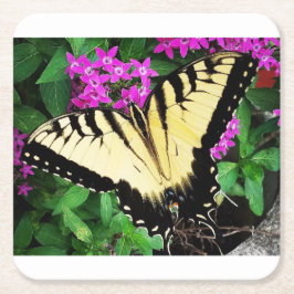 Östra Tiger Swallowtail Butterfly #1 Underlägg Papper Kvadrat
