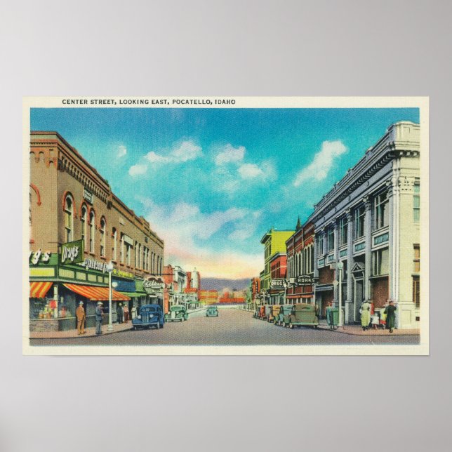 Östra View från Center StreetPocatello, ID Poster (Framsidan)