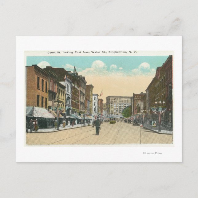 Östra View of Court Street från Vatten Street Vykort (Framsida)