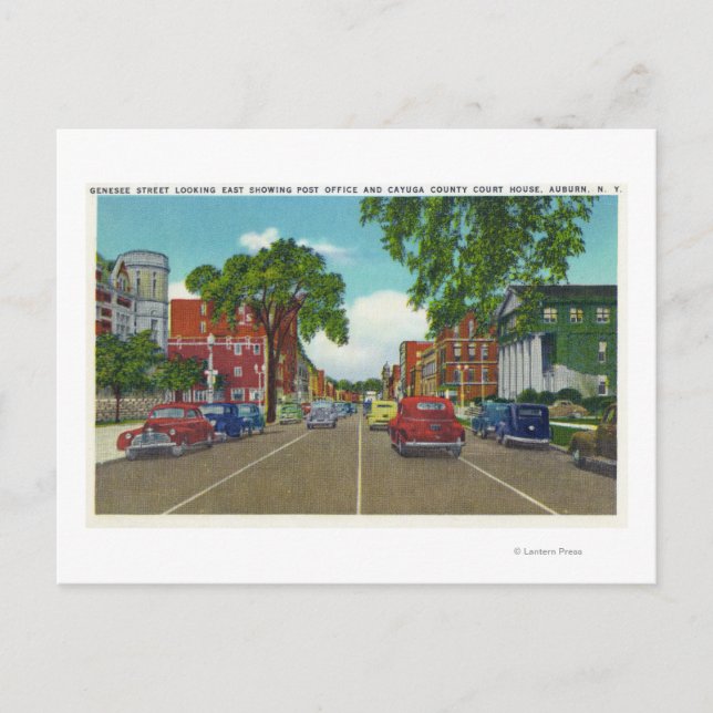 Östra View of Genesee Street Vykort (Framsida)