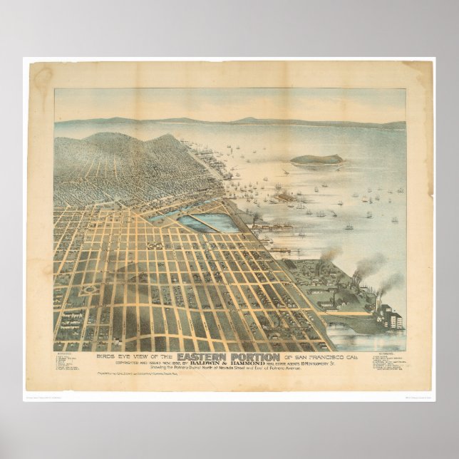 Östra View of San Francisco, CA. (1529A) Poster (Framsidan)