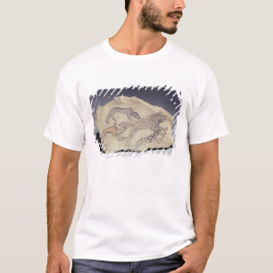 Ostracon som visar en hund som jagar en hyena tröja