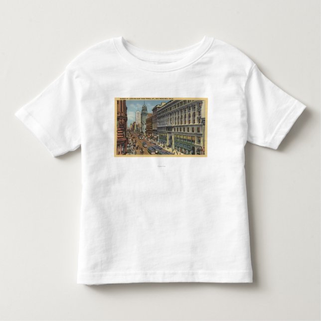 Östran beskådar av marknadsför St från Powell St T Shirt (Framsida)