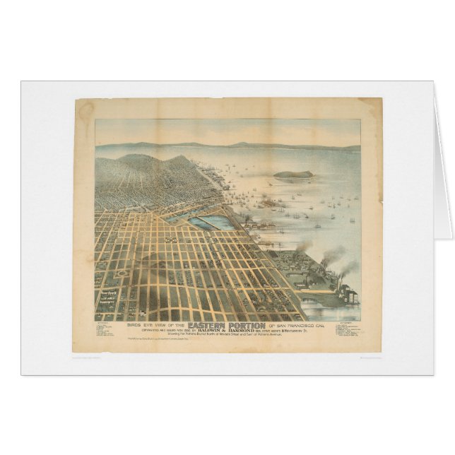 Östran beskådar av San Francisco, CA. (1529A) Hälsningskort (Framsidan Horizontal)