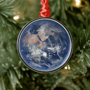 Östran Hemisphere på Planet Earth. Julgransprydnad Metall