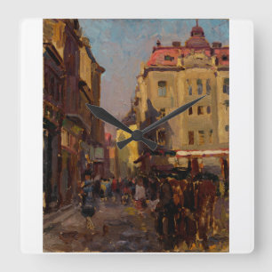 Ostrava av Jozef Teodor Mousson Fyrkantig Klocka