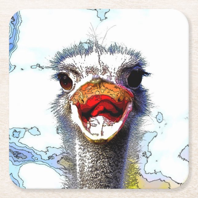 Ostrich20150701 Underlägg Papper Kvadrat (Framsidan)