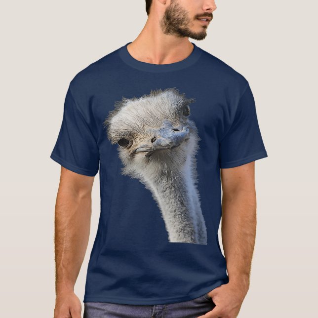 Ostrich Ansikte med ormless Expression (2) T Shirt (Framsida)