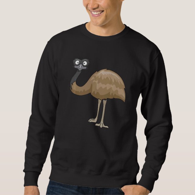 Ostrich Bird  Cute Birds Animal  Graphic Lång Ärmad Tröja (Framsida)