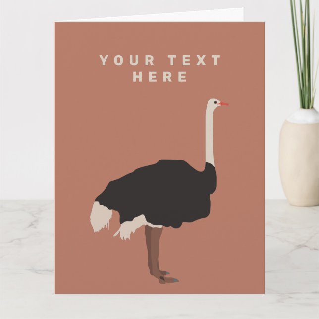 Ostrich Bird Illustration Kort (Framsida)