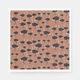 Ostrich Bird Illustration Mönster Pappersservett