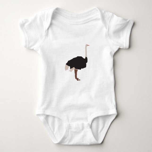 Ostrich Bird Illustration T Shirt (Framsida)