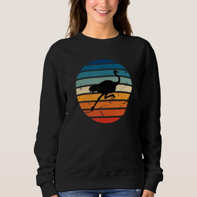 Ostrich Circle Retro Sunset Nostr T Shirt (Framsida)
