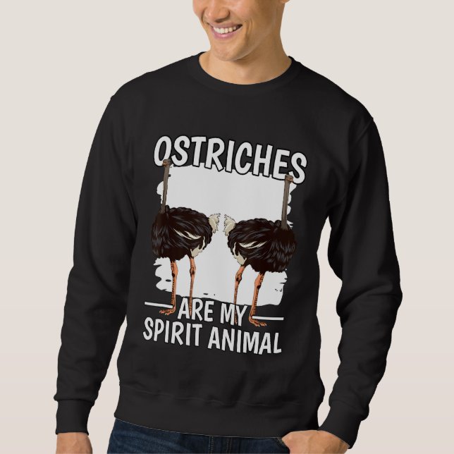 Ostrich-citat från fågelstrutsar är mitt andliga d lång ärmad tröja (Framsida)