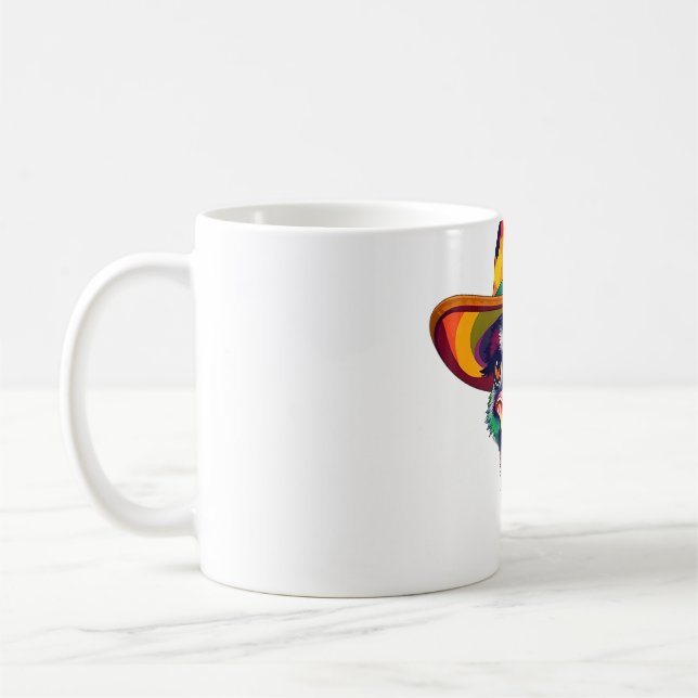 Ostrich Cowboy Hat Abstrakt Art Tee Kaffemugg (Vänster)