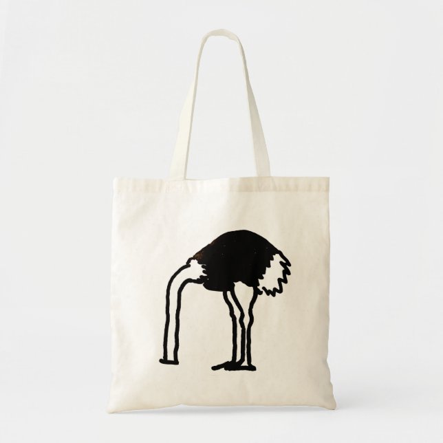 Ostrich design tote bag tygkasse (Framsidan)