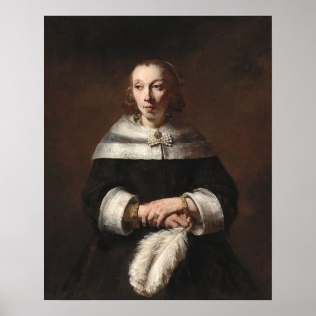 Ostrich-Feather Fläkt - Rembrandt Fine Art Poster (Framsidan)